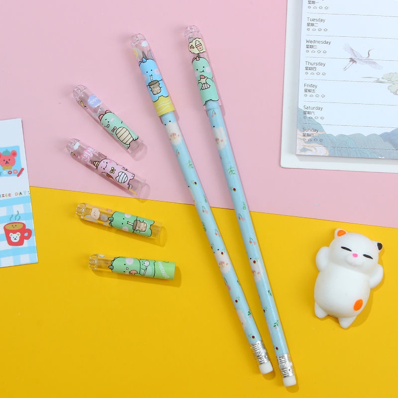 6 Buah/Bungkus Pensil Extender Pensel Kartun Universal Pensil Cap Pensil Pelindung Penutup Pensil Alat Tulis