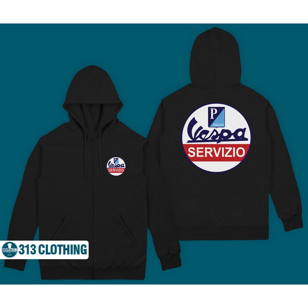 Jaket Hoodie Zipper Vespa Servizio Zipper Hoodie Vespa Servizio