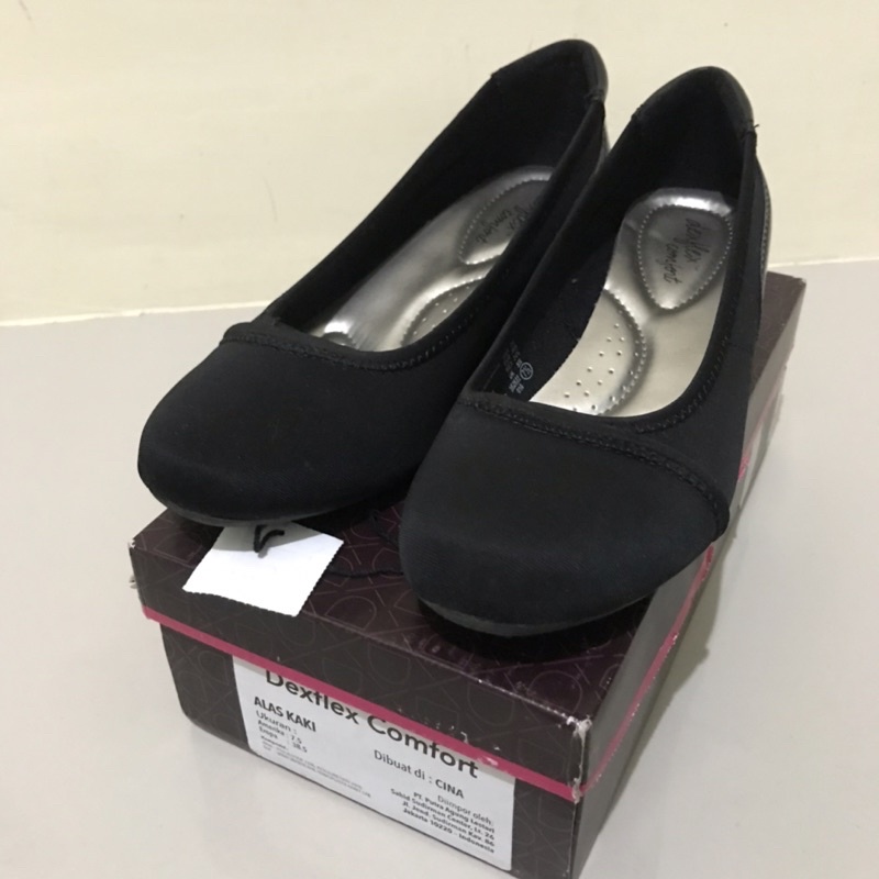 dexflex comfort sepatu hak wedges pantofel preloved secondhand