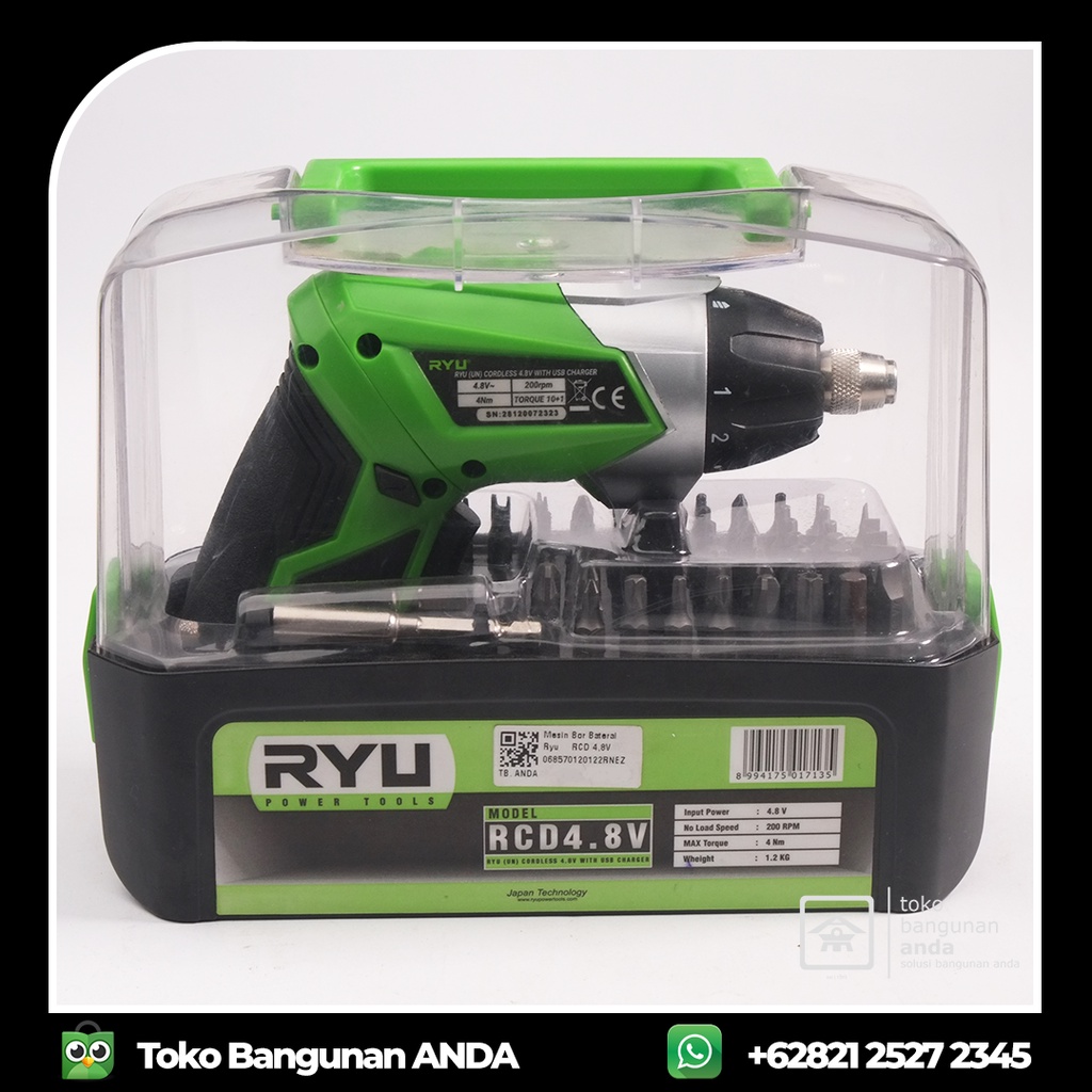 RYU POWER TOOLS RCD 4.8V (Obeng Baterai Cordless)