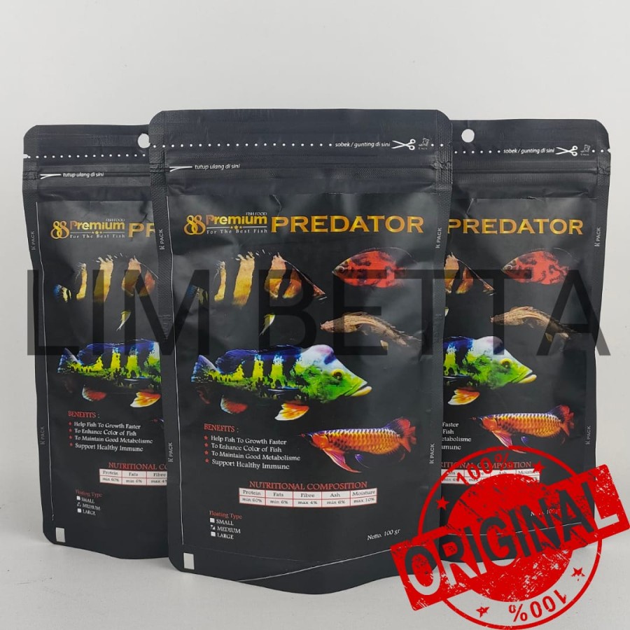 PREMIUM 88 PREDATOR 2MM MEDIUM / MAKANAN IKAN PREDATOR