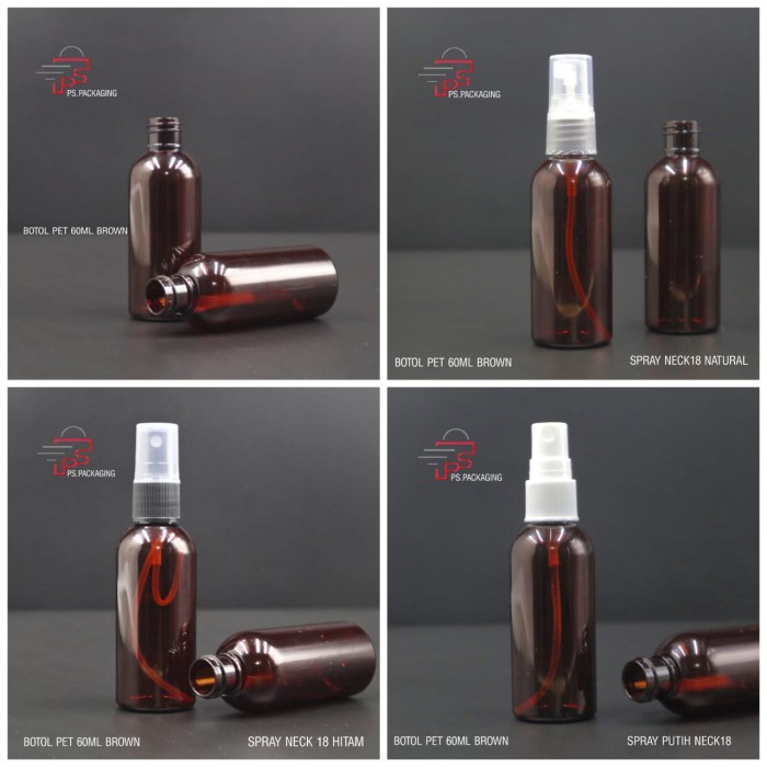 BOTOL PLASTIK SPRAY 60ML COKLAT / BROWN - BOTOL SPRAY 60ML PET
