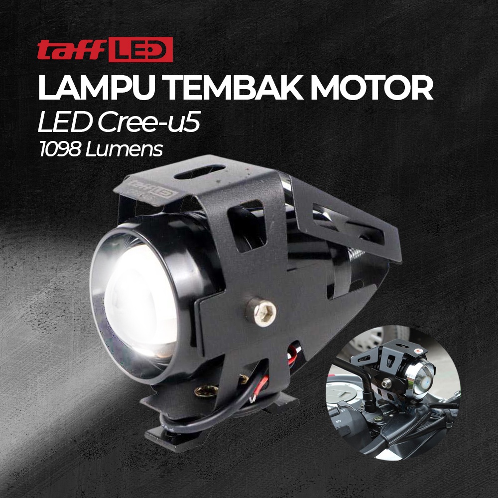 Motorcycle Transformer LED Projector Headlight Cree-U5 3000 Lumens - OMFL1DBK Black