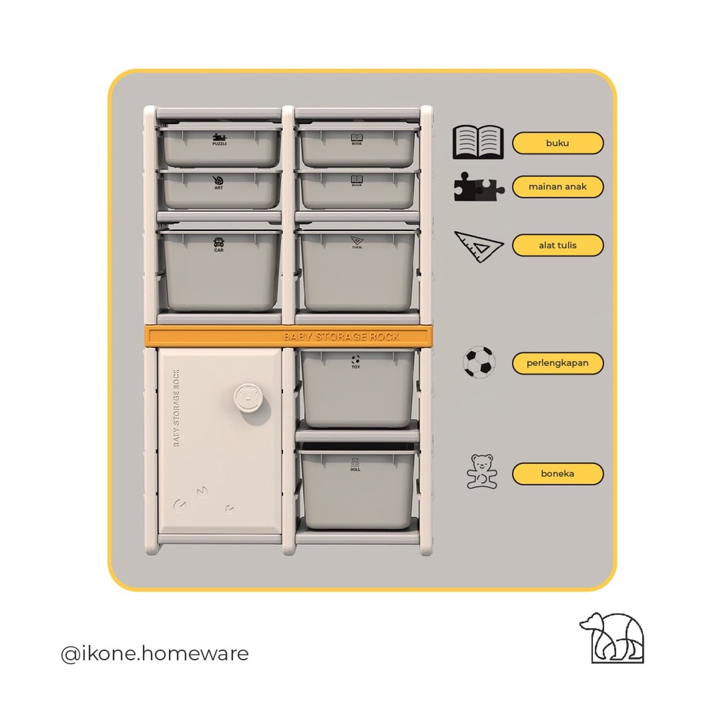 【IKONE】SUSU Rak Kabinet Anak Kecil Kotak Penyimpanan Organizer kamar Anak Rak Organizer Mainan Anak Kids Car Organizer Rak Penyimpanan Mainan Barang Anak Kecil Organizer Rak Cabinet Kamar