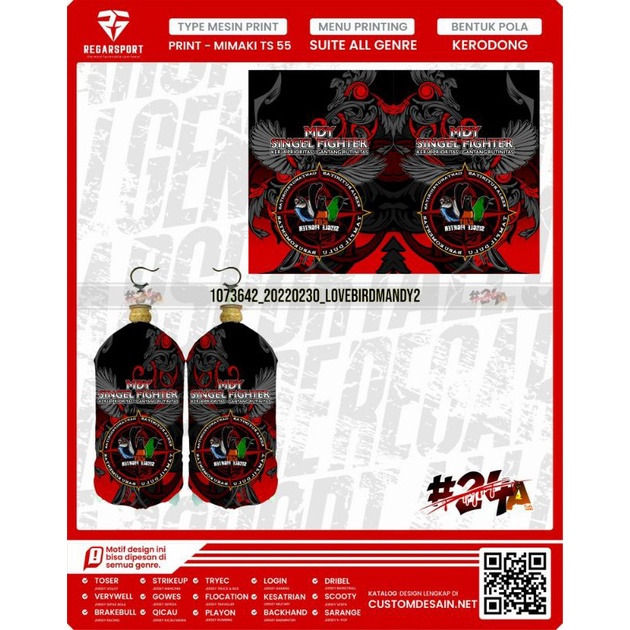 kerodong lovebird full printing