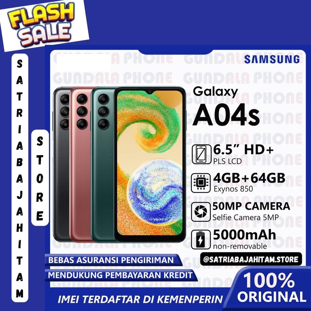 SAMSUNG GALAXY  A04S RAM 4 ROM 64GB - GARANSI RESMI SEIN