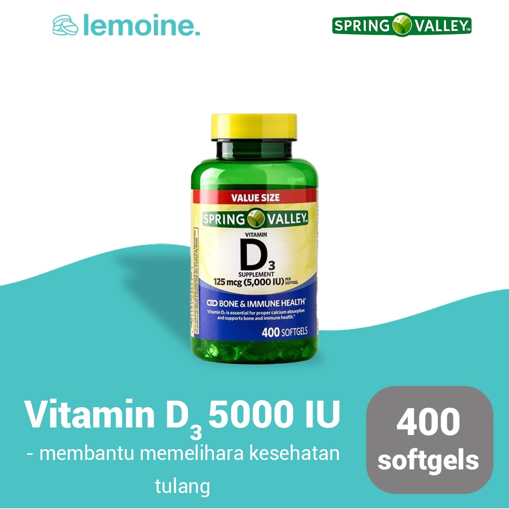 Spring Valley D3 5000 IU 400 Softgels
