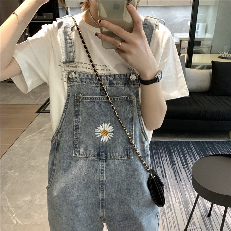 ✅COD Overall Kaki Lebar Longgar Pinggang Tinggi Gaya Korea Wanita---Celana Kodok Jeans Wanita