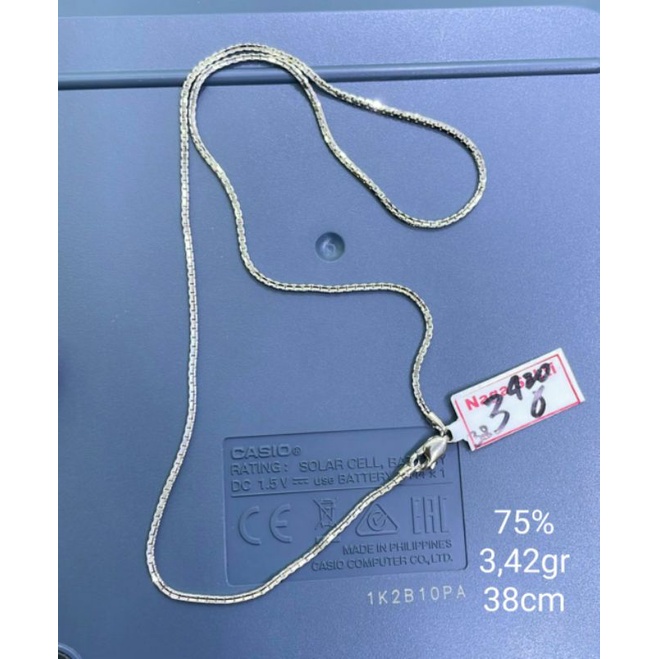 kalung italy santa emas putih 750 berat 3,42gr