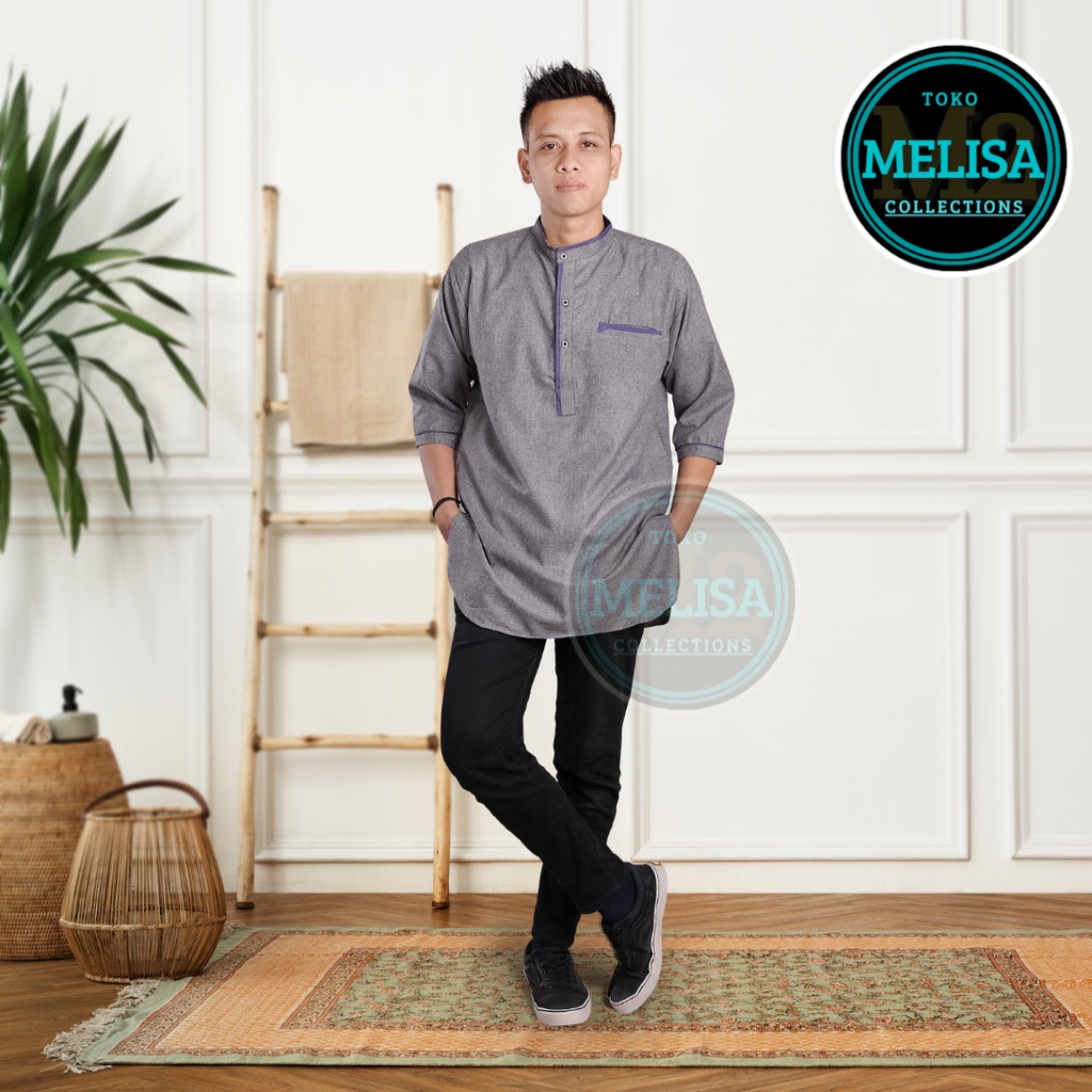Baju Koko Kurta Lengan 3/4 Baju Koko Fashion Muslim Pria Dewasa Terbaru Koko Pria Muslim Bahan Katun Viskos Premium / Baju Koko Pakaian Muslim Pria Dewasa Remaja Lengan Pendek Premium Terbaru Baju Koko kurta Laki-laki Muslimin Polos Keren Terbaru
