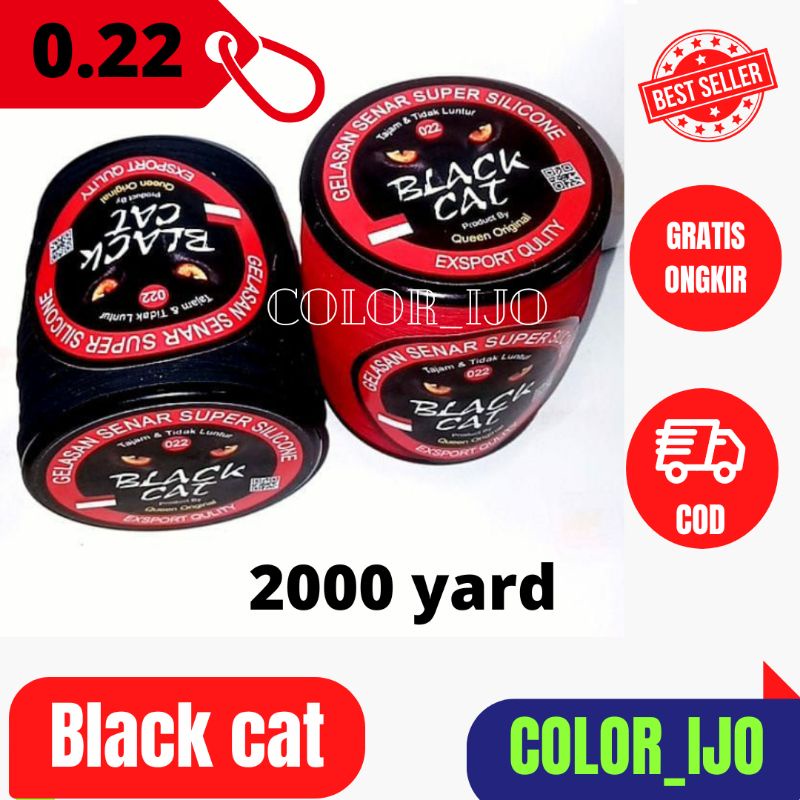 Benang Gelasan Bonit 0.22 BLACK CAT NEW 2000 Yard Senar Layang-Layang Full Treatment