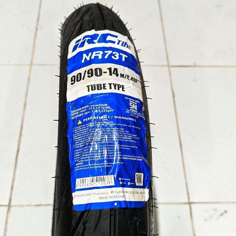 BAN LUAR TUBETYPE IRC 90/90-14 NR73T SEPEDA MOTOR