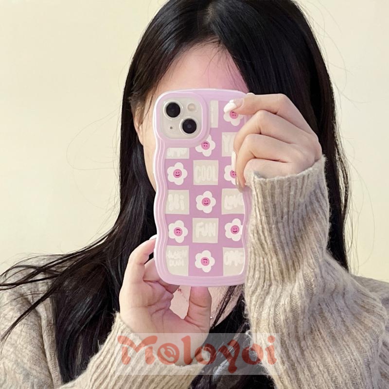 Soft Case TPU Motif Bunga Smiley Face Untuk iPhone 11 13 12 14 Pro MAX 6 7 XR X XS MAX 7 8 6s 14 Plus SE 2020