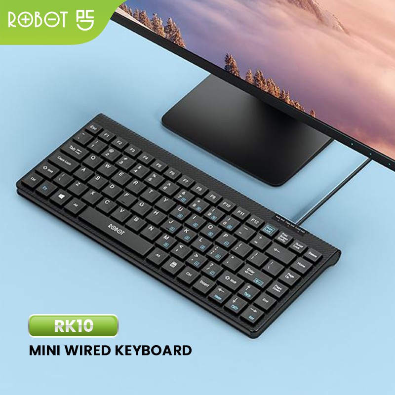 (VROFFSTORE) ROBOT Portable Mini Wired Keyboard RK10 RK 10 Ultra-Thin Garansi Resmi 1 Tahun