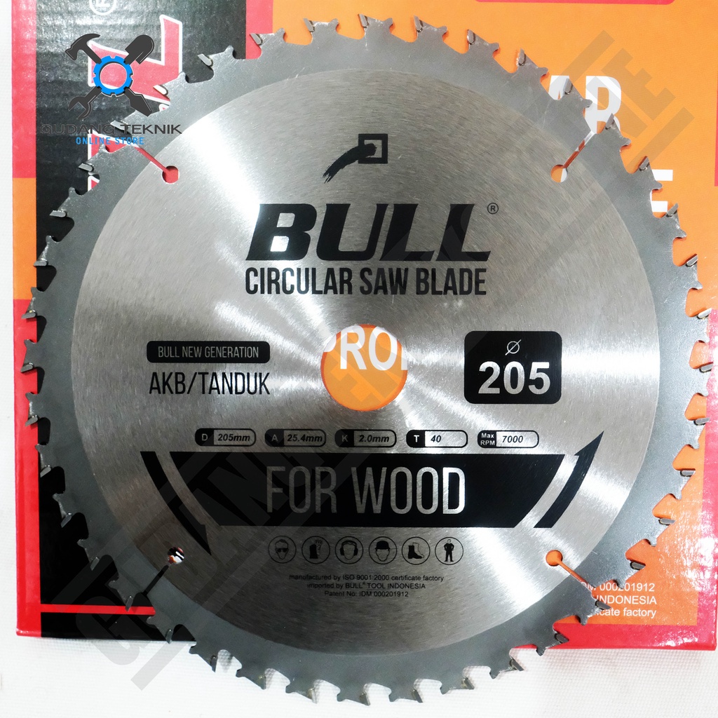 Mata Pisau Kayu Circular Saw TANDUK BULL 8&quot; 205mm 24T 40T / Mata Gergaji Circle 8 Inch 205x24T 40T - Circular Saw Blade