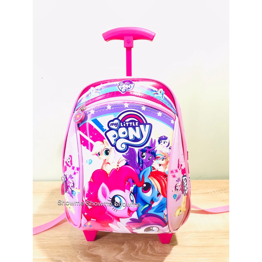 SHOWME TAS TROLI - TROLLEY DORONG ANAK SEKOLAH PAUD - PLAY GROUP  - TK KARAKTER PEREMPUAN SHIMMERS  CUTE - BATOK GAMBAR BUSA KERAS