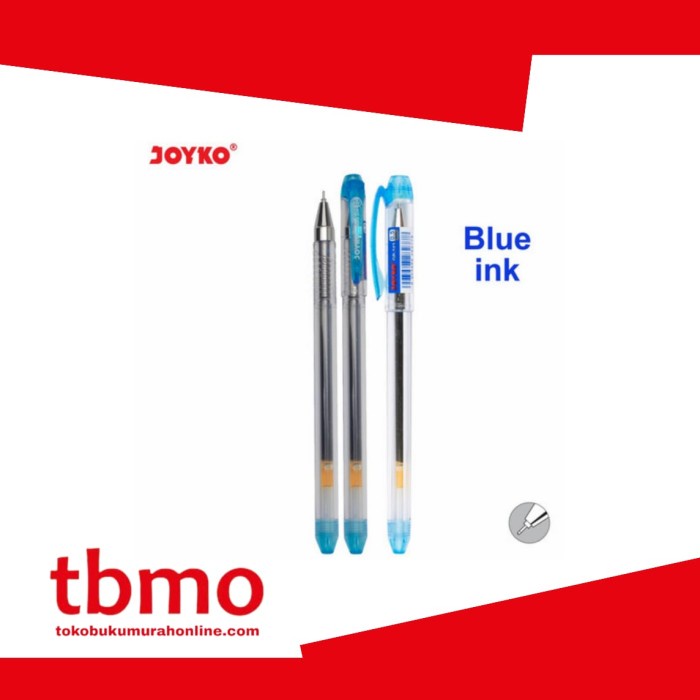 

TBMO ECER GELPEN JOYKO GP-243 WHIZGEL BIRU / BOLPEN GEL / BOLPOINT