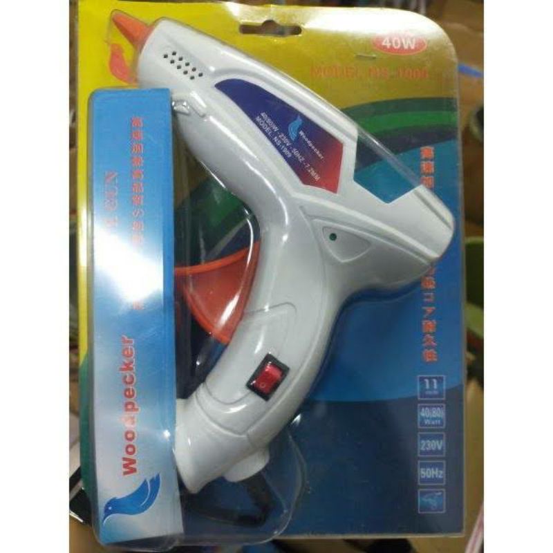 GLUE GUN ALAT LEM TEMBAK BESAR SAKLAR ON / OFF 40 WATT HOT MELT GUN WOODPECKER