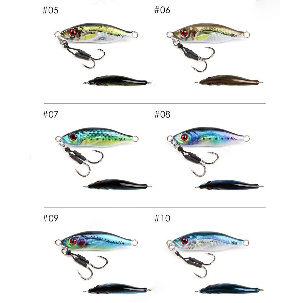 Top Metal Simulasi Memancing Umpan Ikan Kecil Simulasi Ikan Kecil 30G 59MM Double Bass Hook Lead Casting