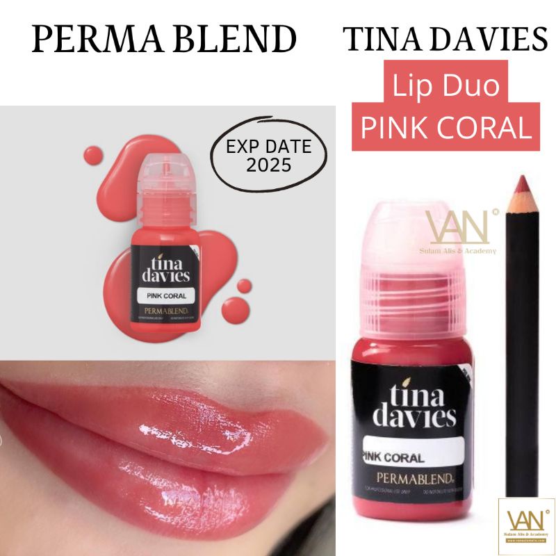 Tinta Permablend X Tina Davies Lip Duo - Pink Coral Original Made in USA 15ml