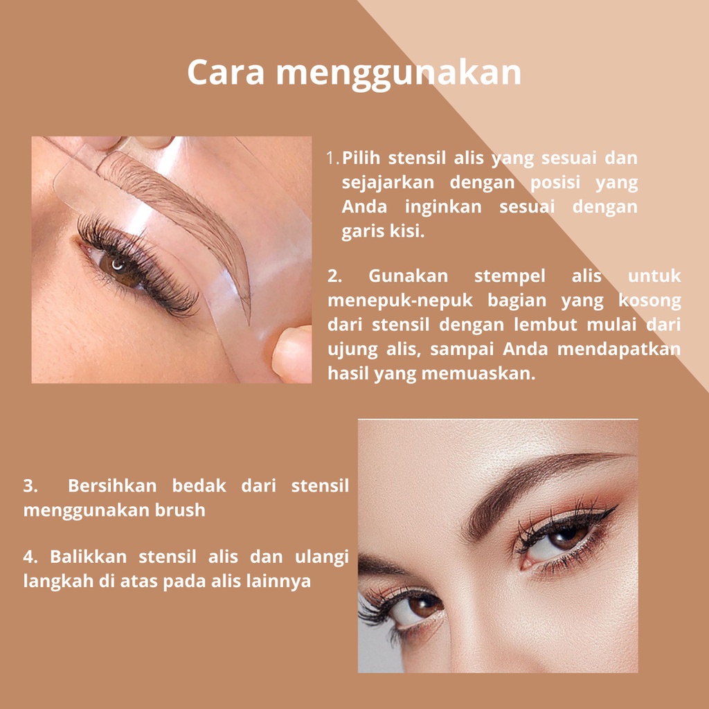 [Siap Dikirim] Ibcccndc Eyebrow Powder Cetakan Alis Instan Eyebrow Stamp Alis Stempel Alis Waterproof dengan 10 Model Cetakan Alis-6