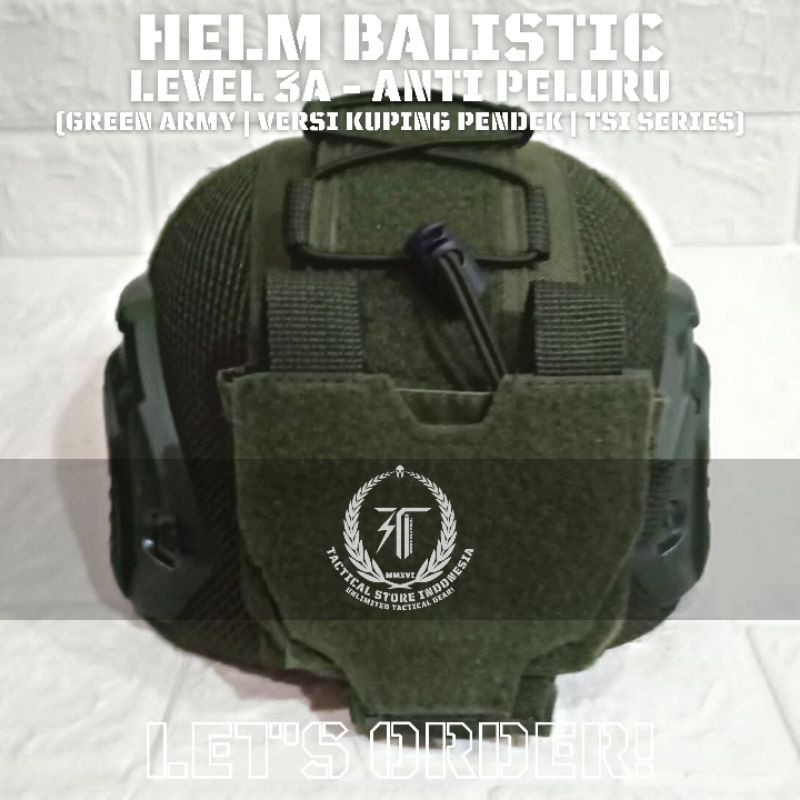 PROMO DISCOUNT Helm Balistic Level 3A - Helm Tactical Anti Peluru - Helm TNI / Polisi - Hijau Army