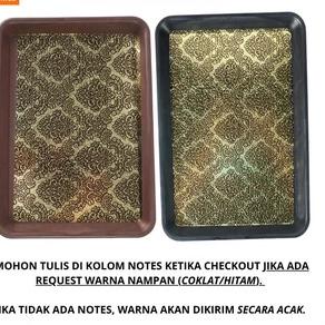 Makin murah--Surprice Nampan Emas Silver / Serving Platter Bulat Segi / Wadah Saji Lebaran / Nampan 