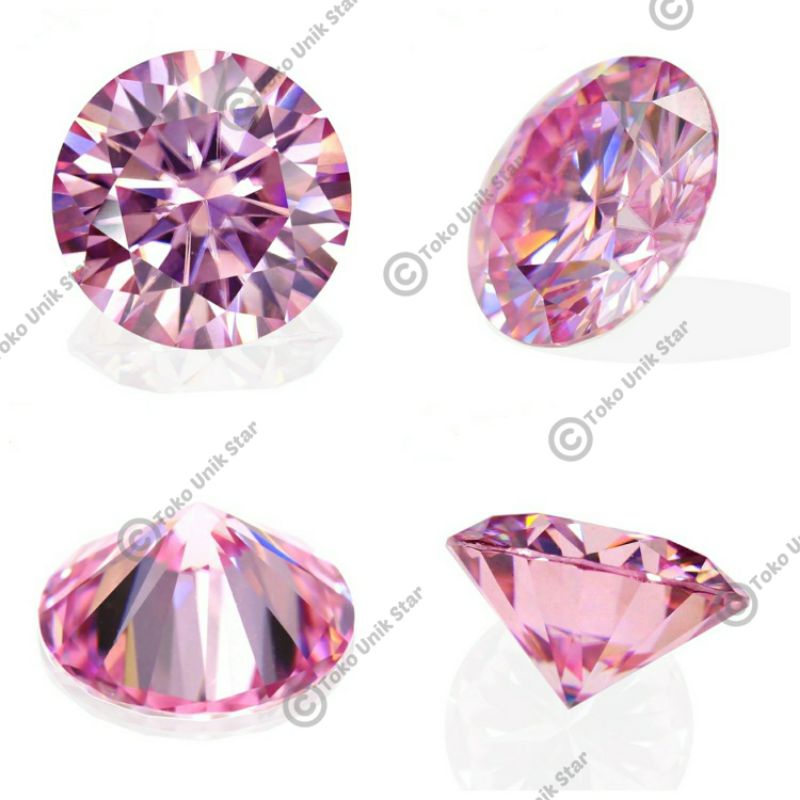 Batu Permata Diamond Cubic Zirconia / Berlian Zircon Sirkon AAA Pink