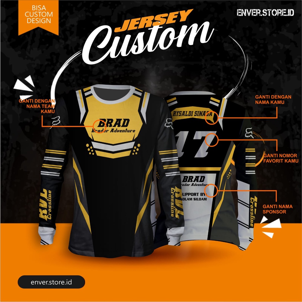 BAJU MOTOR TRAIL CUSTOM DESAIN MURAH