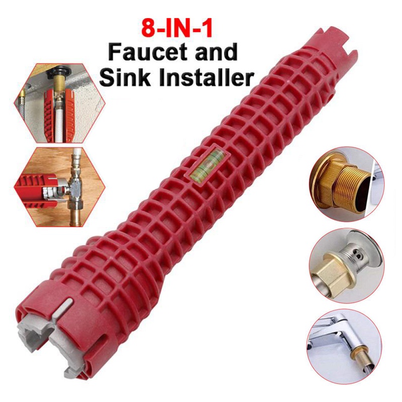 【8 in 1】Kunci Pas Wastafel/Kunci Pas Selang Kran Air Wastafel/Kunci Pas Faucet Sink Installer