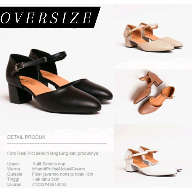 Sepatu Pantofel MK-392 Semi Formal Ukuran Besar 41~45 Sepatu Flat Tali Cantik OVERSIZE Sepatu Kerja JUMBO Kulit Ori