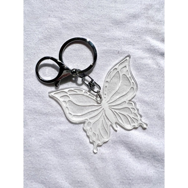 Kupu-kupu Sayap Putih (Keychain Acrylic/Gantungan Kunci)