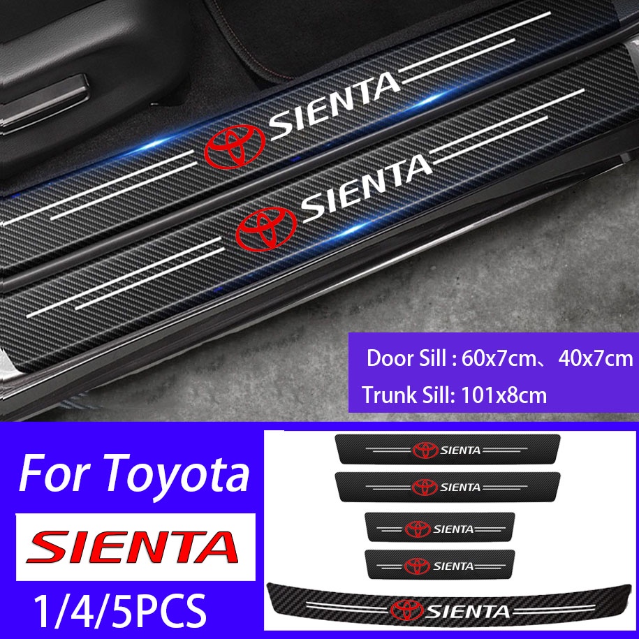 Stiker Pelindung Pintu Mobil Bahan Kulit Serat Karbon Anti Gores Untuk Toyota Sienta Gen 2 XP170 Gen 3 XP210 GR