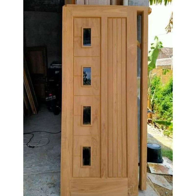 Pintu Minimalis Kayu Meranti + kusen