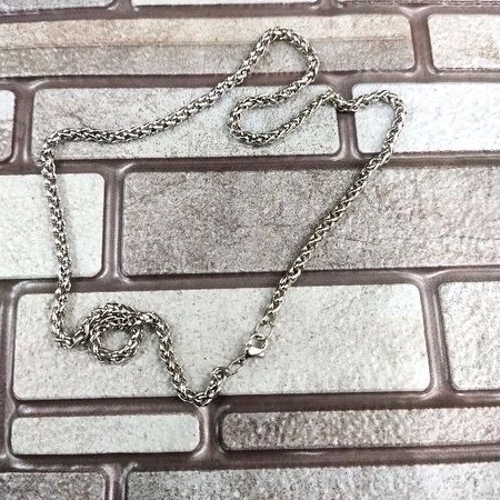 Termurah!!! Kalung titanium / stainless motif ular silver tidak karat panjang 50cm