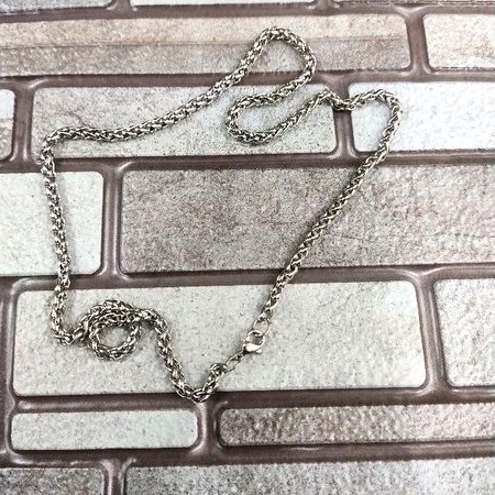 Termurah!!! Kalung titanium / stainless motif ular silver tidak karat panjang 50cm