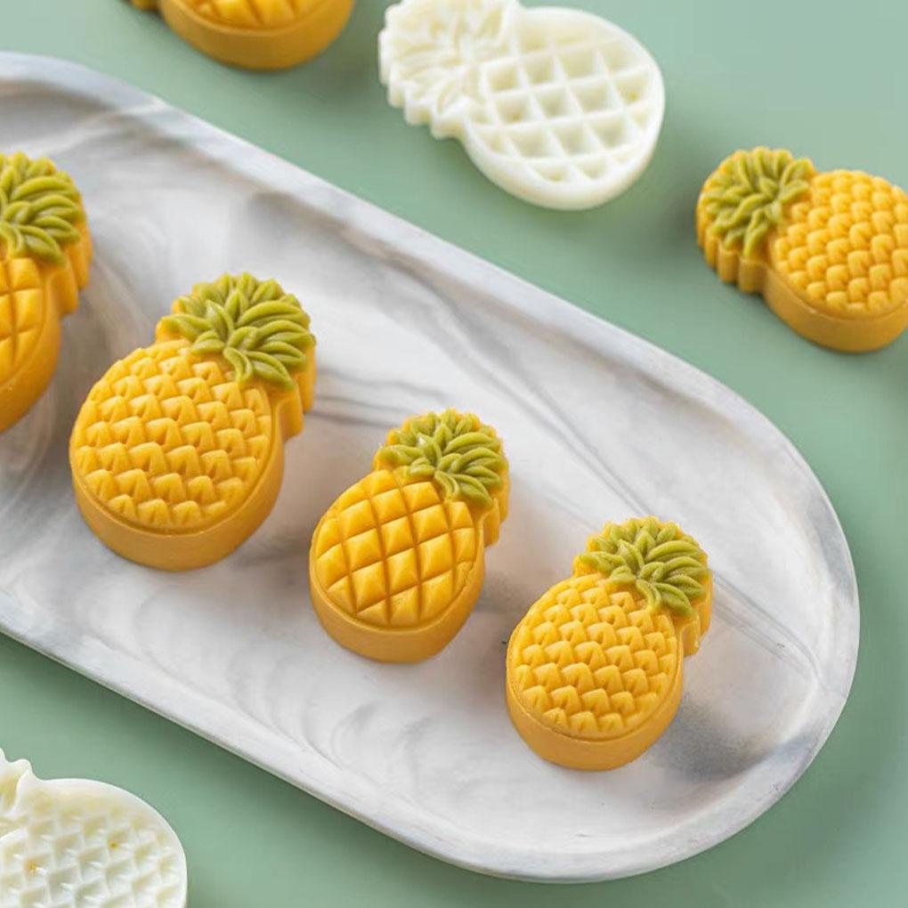 Cetakan Mooncake DIY Abs2 Perangko Nanas Dapat Disesuaikan Ditekan Tangan Kue Bulan Pastry Cetakan Genggam Mid-Autumn Festival Alat Baking
