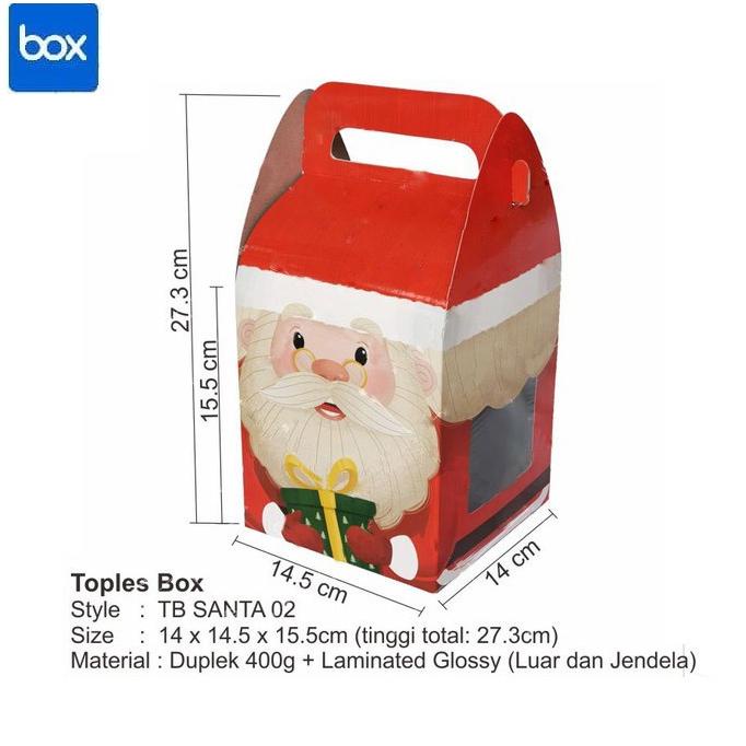 

hanya disini] Dus TB SANTA 02/Box Toples Kue Kering Packaging Natal Christmas Hamper