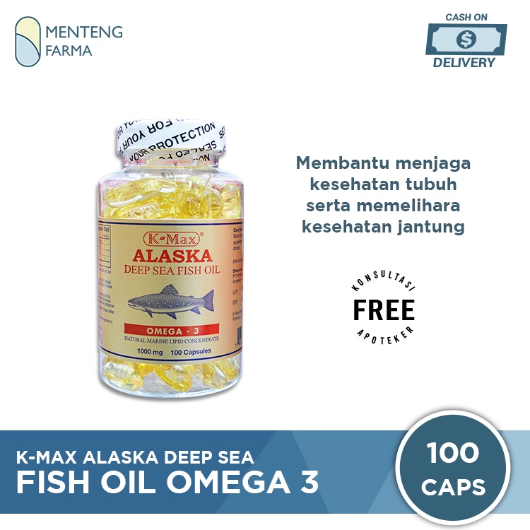 K-max Alaska Deep Sea Fish Liver Oil Omega 3,6,9 (Isi 100) Putih