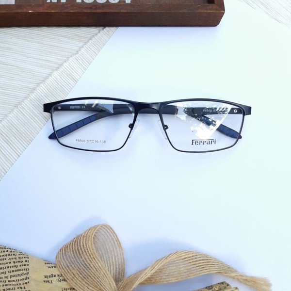 Kacamata frame kacamata minus anti radiasi pria wanita ferrari F8506