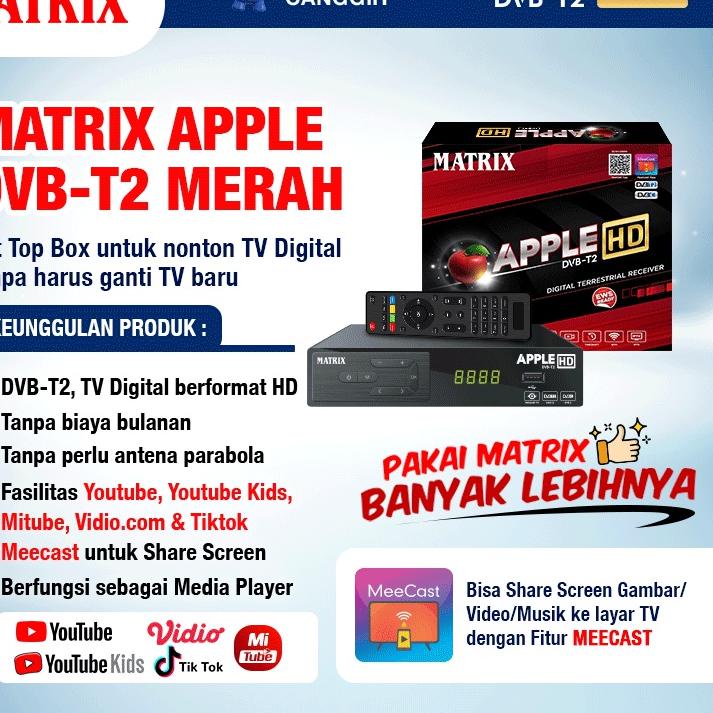 Harga Spesial SET TOP BOX TV DIGITAL MATRIX DVB T2 APPLE HD EWS / SET TOP BOX TV DIGITAL MATRIX / ALAT TV DIGITAL SET TOP BOX / STB TV DIGITAL MATRIX / SET TOP BOX DIGITAL / SET BOX TV / SET BOX TV DIGITAL / SET BOX / SET BOX TV DIGITAL RECEIVER TV / STB