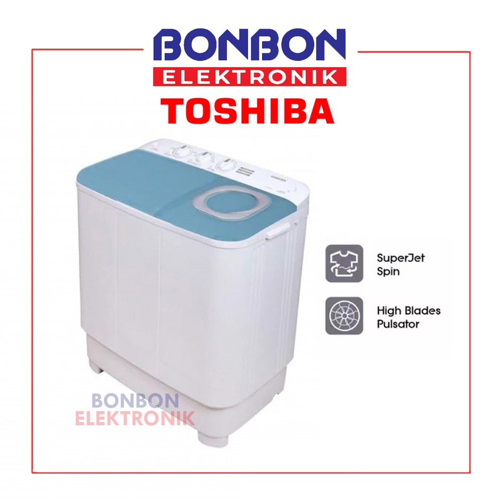 Toshiba Mesin Cuci 2 Tabung 7.5KG VH-H85MN (WB) / VHH 85 MN / VHH85MN