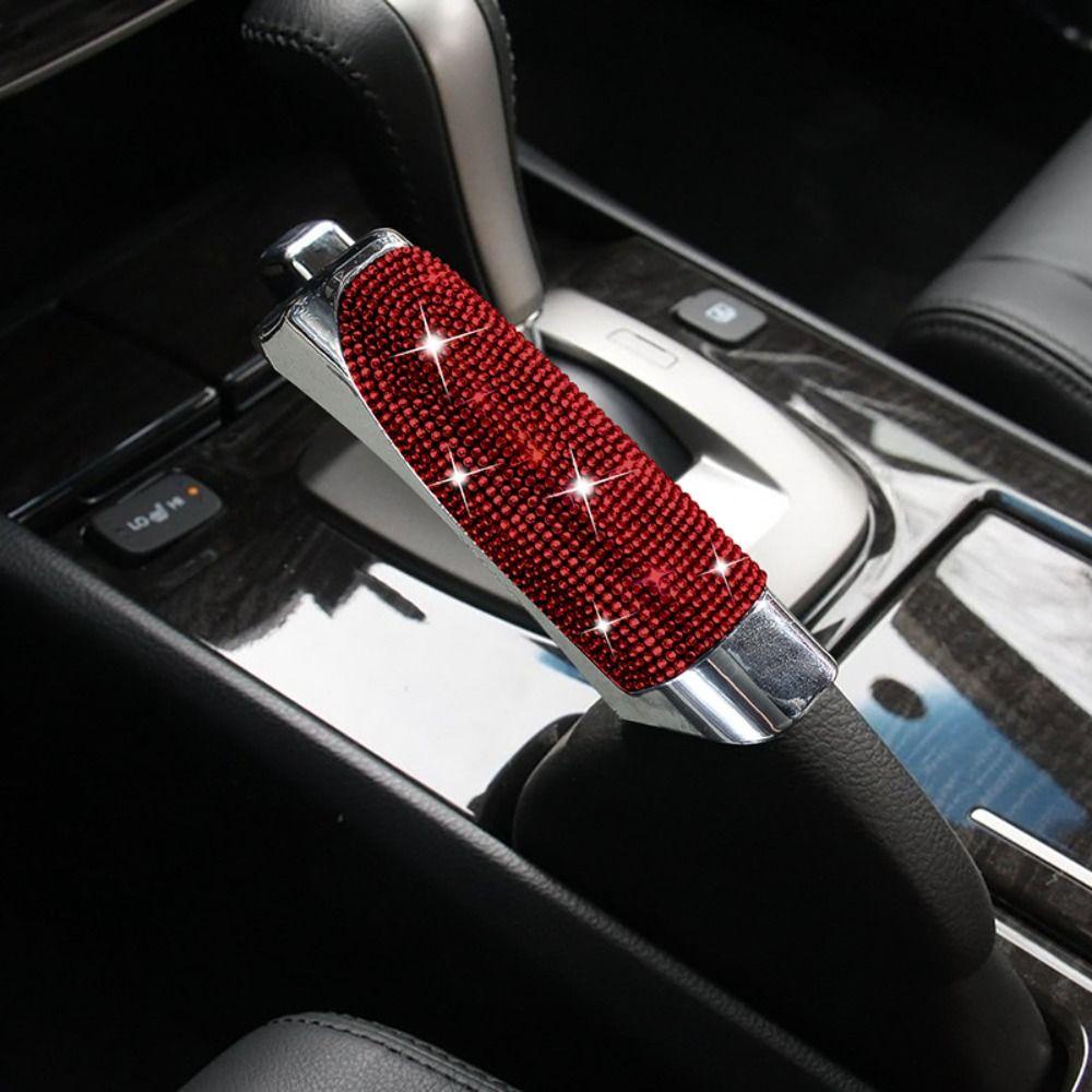 Agustina Handbrake Cover Pink Tahan Lama Bling Tangan Rem Berlian Anti-slip Interior Berlian Imitasi Dekorasi Mobil Perlindungan Kasus