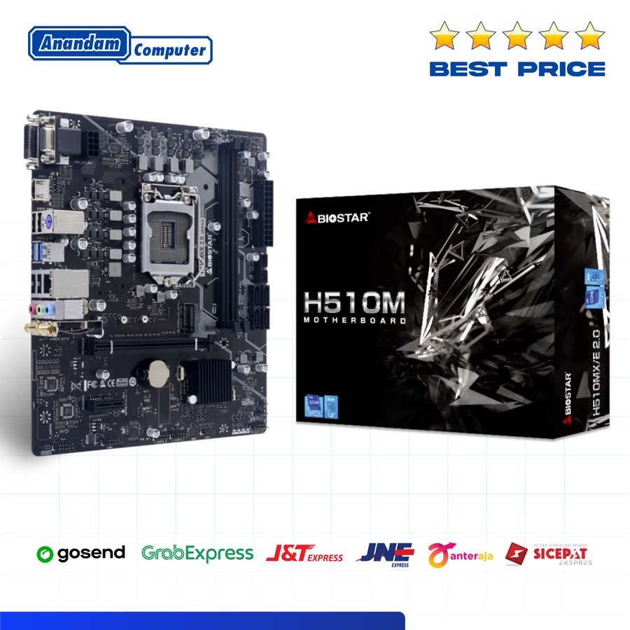 Biostar H510MX/E (LGA1200, H510, DDR4, USB3.2, SATA3) Motherboard