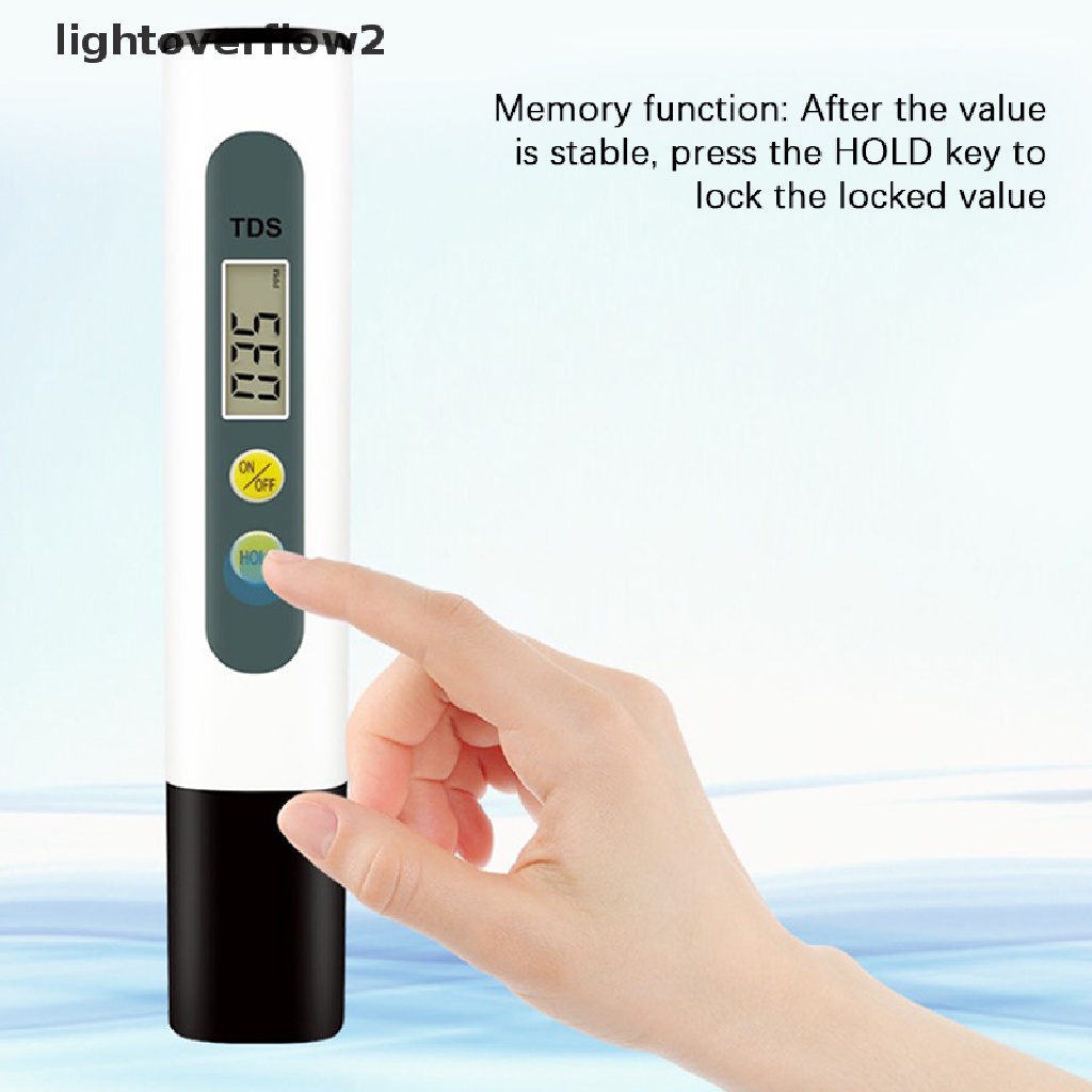 (lightoverflow2) Pena Tester PH Meter 0.01 Tds Ec Untuk Mengukur Kualitas Air Digital Dengan PH 0-14