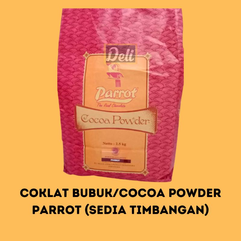 

Parrot Coklat Bubuk Kokoa Powder Repack Timbangan 100gr/Parrot Cocoa Coklat Bubuk Repack 100gr