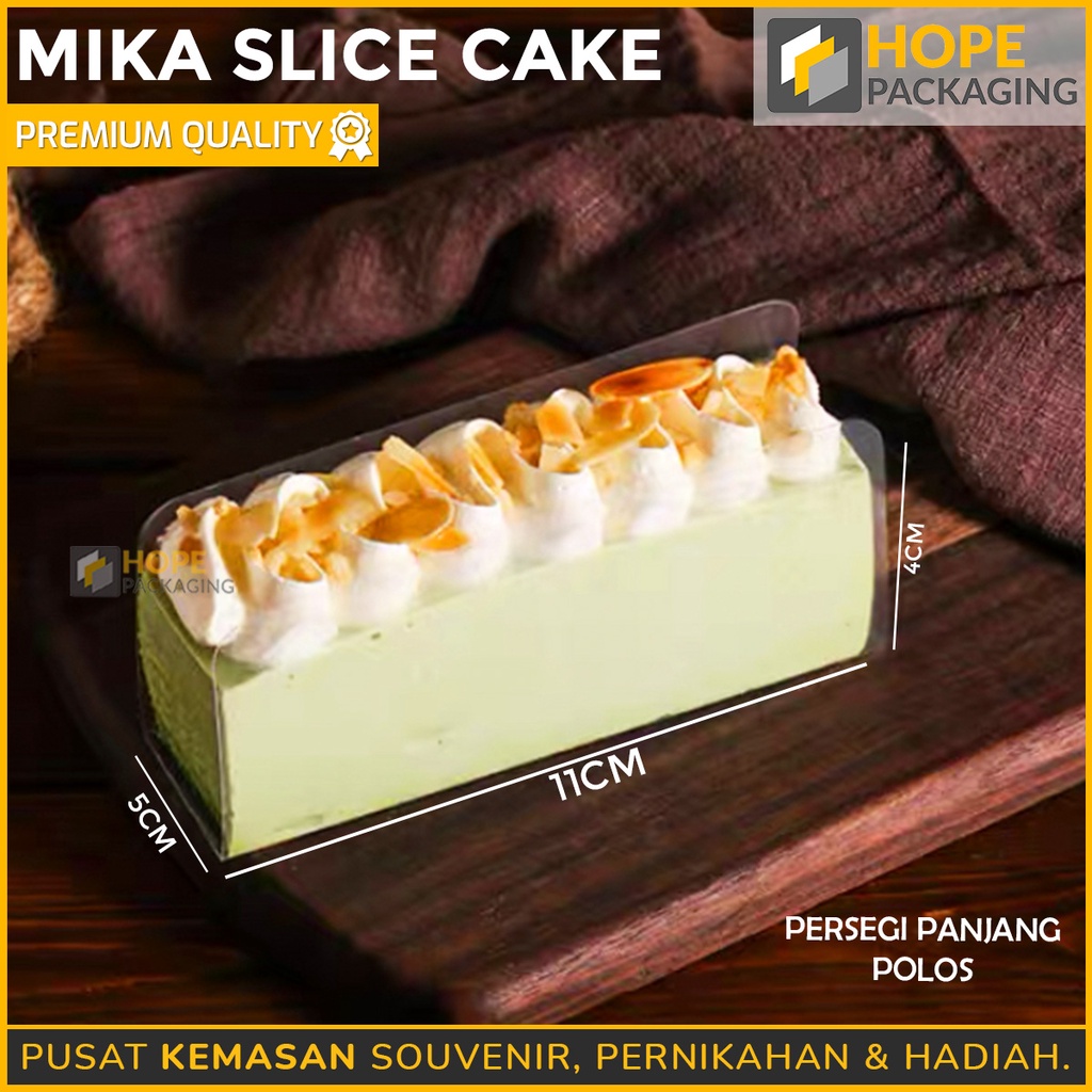 [ isi 10 pcs ] Mika Slice Cake tiramisu / tart Oval / Segitiga / Persegi panjang untuk pinggiran kue / cake