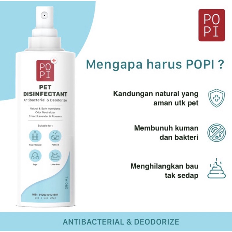 Popi Disinfectant / Penghilang Bau / Pembunuh Kuman / Wangi 250ml