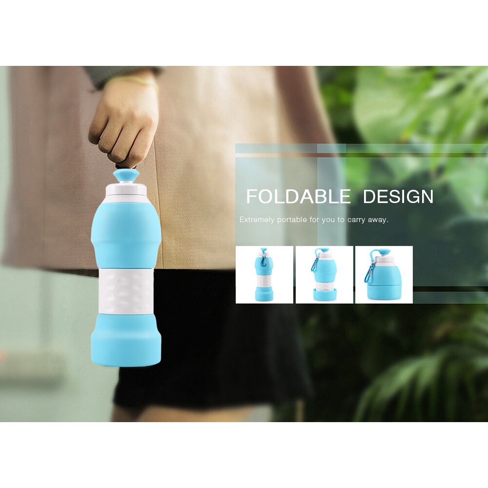 Silicone Water Bottle Foldable 580ml / Botol Air Minum Lipat