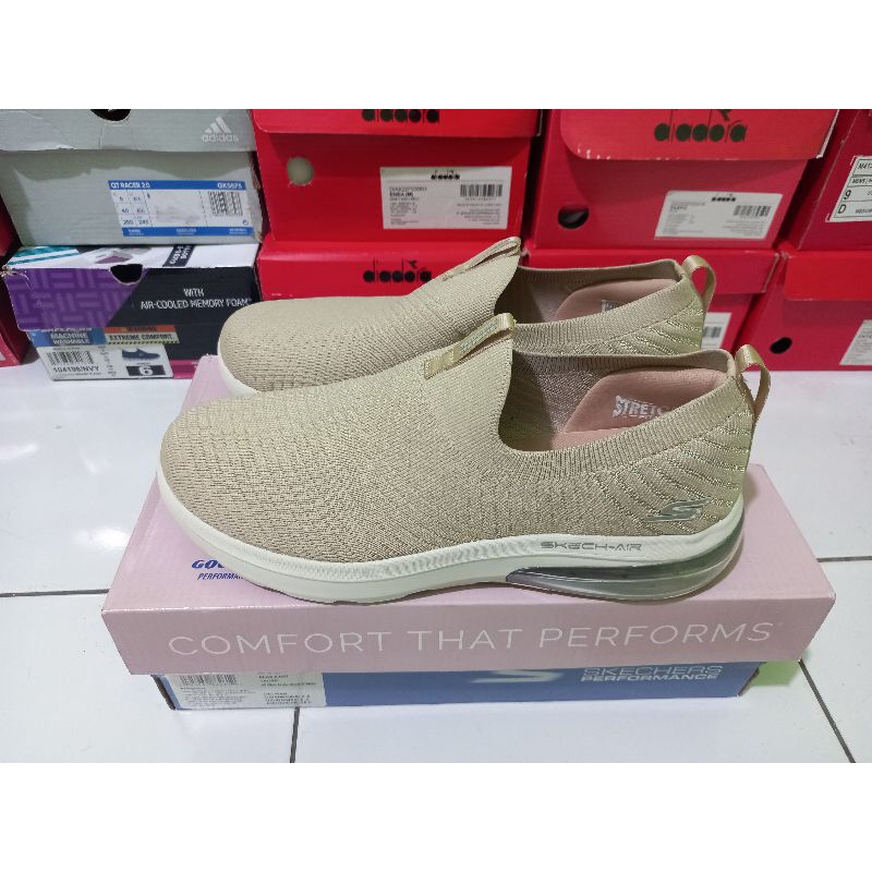 Size 38,5 SEPATU SKECHERS WANITA SLIP ON GO WALK AIR 2.0 124357TPE TAUPE ORIGINAL